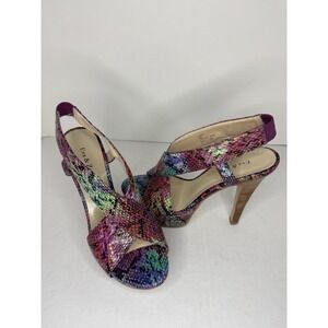 Eva & Zoe Womens Size 7 Platform Heel Gilmore Faux Snake Print